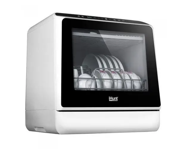 Masina de spalat vase compacta iHunt Bro, 950 W, 6 programe (Alb)
