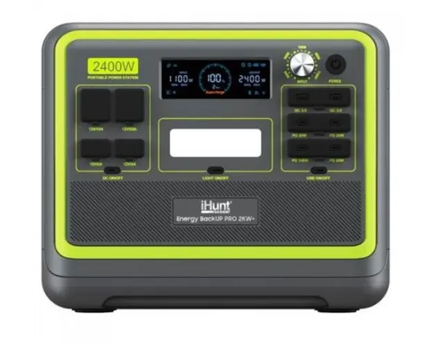 Statie de incarcare electrica iHunt Energy BackUp PRO, 2084 Wh, 2400 W, 10 porturi incarcare (Gri)