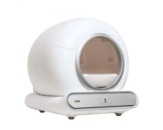Litiera Automata iHunt Smart Cat Litter V2 pentru pisici, 9 l, Wi-Fi, Auto-curatare, Purificare cu ioni (Alb)