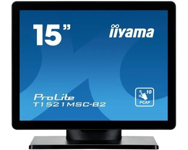 Monitor TN LED Iiyama 15inch T1521MSC-B2, 1024 x 768, VGA, HDMI, Touchscreen (Negru)