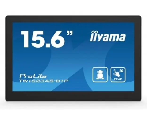 Monitor IPS LED Iiyama 15.6inch TW1623AS-B1P, Full HD (1920 x 1080), HDMI, Touchscreen, Boxe (Negru)