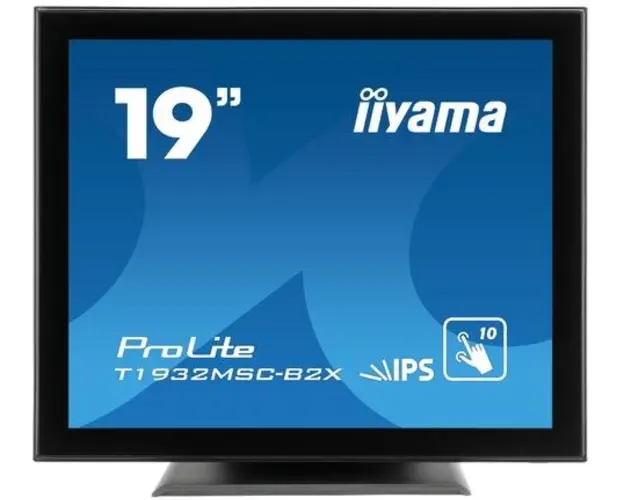 Monitor IPS LED Iiyama 19inch T1932MSC-B1S, 1280 x 1024, VGA, DVI, Boxe, Touchscreen (Negru)
