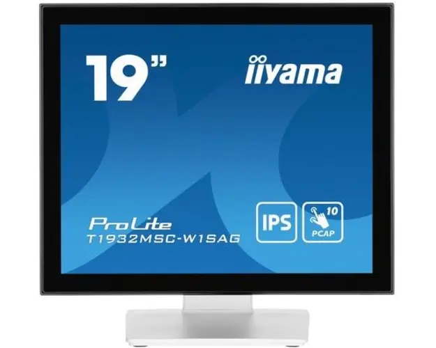 Monitor IPS LED Iiyama 19inch T1932MSC-W1SAG, 1280 x 1024, VGA, HDMI, DisplayPort, Boxe, Touchscreen (Alb)