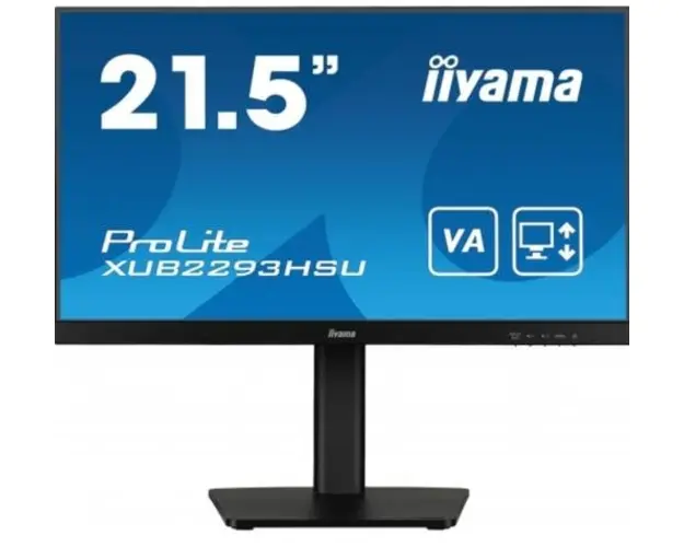 Monitor VA LED Iiyama 21.5inch XUB2293HSU-B7, FulL HD (1920 x 1080), HDMI, DisplayPort, Boxe, 100 Hz, 1 ms (Negru)