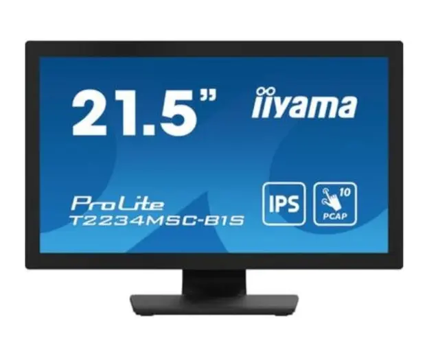 Monitor IPS LED iiyama ProLite 21.5inch T2234MSC-B1S, Full HD(1920 x 1080), VGA, HDMI, DisplayPort, Boxe, Touchscreen (Negru) 