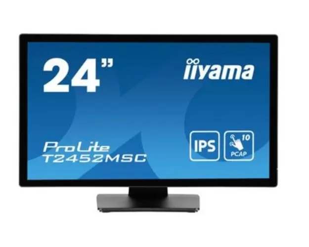 Monitor IPS LED iiyama ProLite 23.8inch T2452MSC-B1, Full HD(1920 x 1080), HDMI, DisplayPort, Boxe, Touchscreen (Negru)