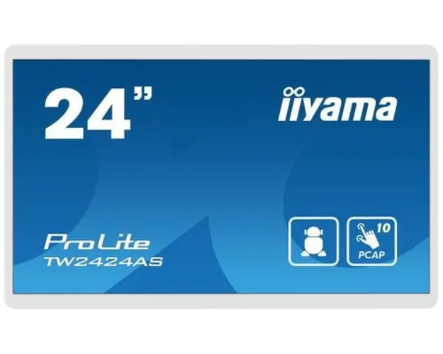 Monitor IPS LED iiyama ProLite 23.8inch TW2424AS-W1, Full HD (1920 x 1080), HDMI, Boxe, Touchscreen (Alb)