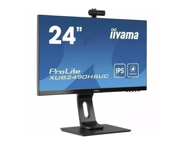 Monitor IPS LED Iiyama 23.8inch XUB2490HSUH-B1, Full HD (1920 x 1080), HDMI, DisplayPort, Boxe, Pivot, 100 Hz, 4 ms (Negru)