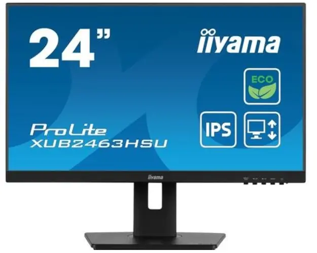Monitor IPS LED Iiyama 23.8inch XUB2463HSU-B1, Full HD (1920 x 1080), HDMI, DisplayPort, Pivot, Boxe, 100 Hz, 3 ms (Negru)