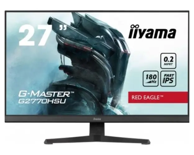 Monitor Gaming Fast IPS LED Iiyama 27inch G2770HSU-B6, Full HD (1920 x 1080), HDMI, DisplayPort, Boxe, 180 Hz, 0.2 ms (Negru)