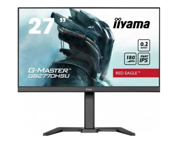 Monitor Gaming Fast IPS LED Iiyama 27inch GB2770HSU-B6, Full HD (1920 x 1080), HDMi, DisplayPort, Boxe, Pivot, 0.2 ms, 180 Hz (Negru)