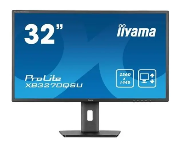Monitor IPS LED Iiyama 31.5inch XB3270QSU-B1, WQHD (2560 x 1440), Boxe, 100 Hz, 3 ms (Negru)