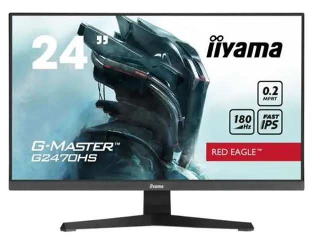 MOnitor Gaming Fast IPS LED iiyama G-Master 23.8inch G2470HS-B1, Full HD (1920 x 1080), HDMI, DisplayPort, Boxe, 180 Hz, 0.2 ms (Negru)