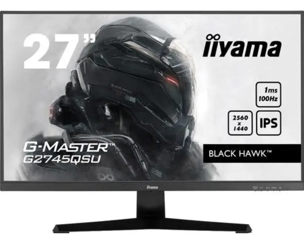 Monitor Gaming IPS LED iiyama G-Master 27inch G2745QSU-B1 Black Hawk, QHD (2560 x 1440), HDMI, DisplayPort, Boxe, 100 HZ, 1 ms (Negru)