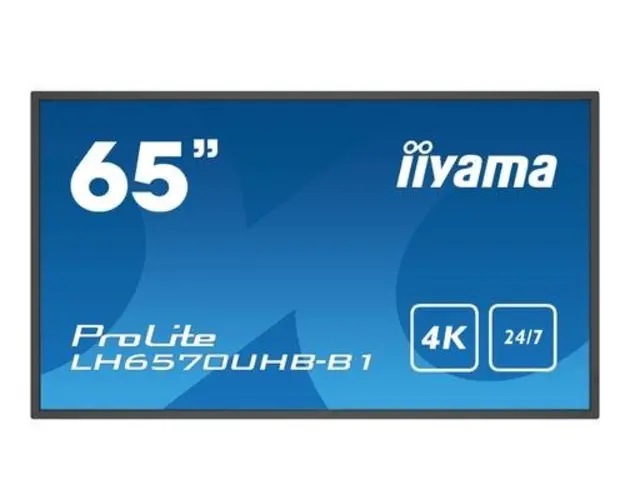 Ecran profesional VA LED iiyama 64.5inch LH6570UHB-B1, UHD (3840 x 2160), HDMI (Negru)