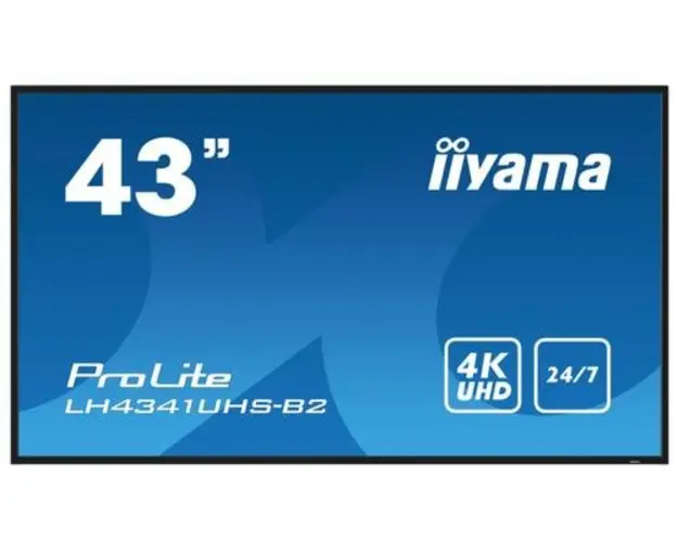 Ecran Profesional IPS LED iiyama ProLite 42.5inch LH4341UHS-B2, UHD (3840 x 2160), VGA, HDMI, Boxe (Negru)