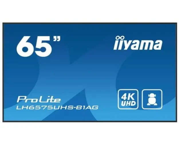 Ecran Profesional IPS LED iiyama ProLite 64.5inch LH6575UHS-B1AG, UHD (3840 x 2160), HDMI, DIsplayPort, Boxe (Negru)