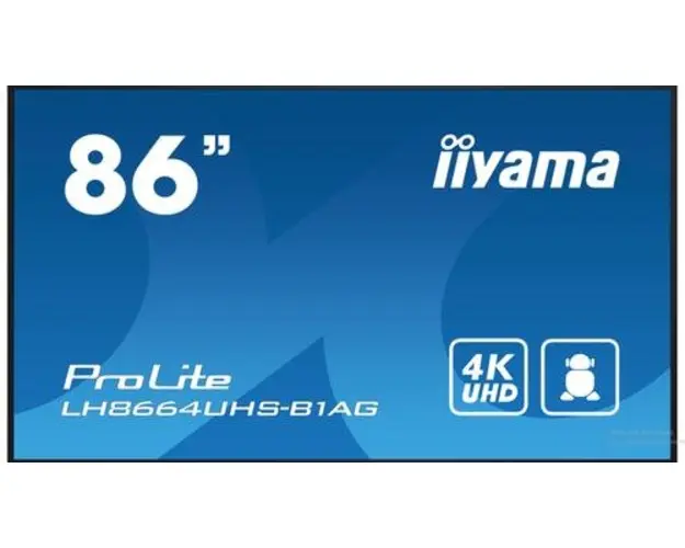 Display Profesional IPS LED iiyama ProLite 85.6inch LH8664UHS-B1AG, Ultra HD (3840 x 2160), HDMI, Boxe (Negru)