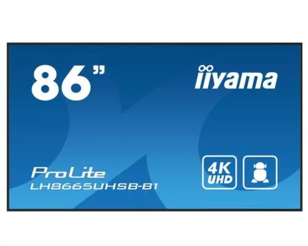 Ecran Profesional IPS LED iiyama ProLite 86inch LH8665UHSB-B1, UHD (3840 x 2160), HDMI, DisplayPort, Boxe (Negru)