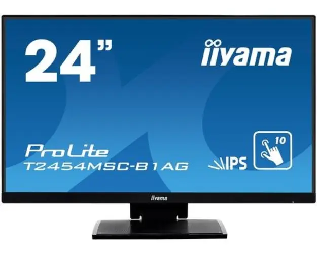 Monitor IPS LED iiyama ProLite 23.8inch T2454MSC-B1AG, Full HD (1920 x 1080), VGA, HDMI, Touchscreen (Negru)