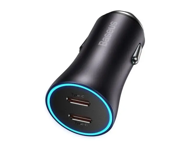 Incarcator Auto Baseus Golden Contactor Pro, 40W, 3A, 2 x USB-C, Gri CGJP000013