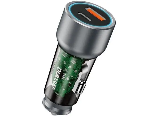 Incarcator Auto Dudao R4T, 30W, 3A, 1 x USB-A - 1 x USB-C, Gri