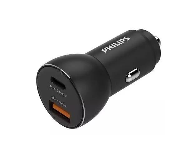 Incarcator Auto Philips PH-DLP2521, 36W, 1x USB-A, 1x USB Type-C (Negru)