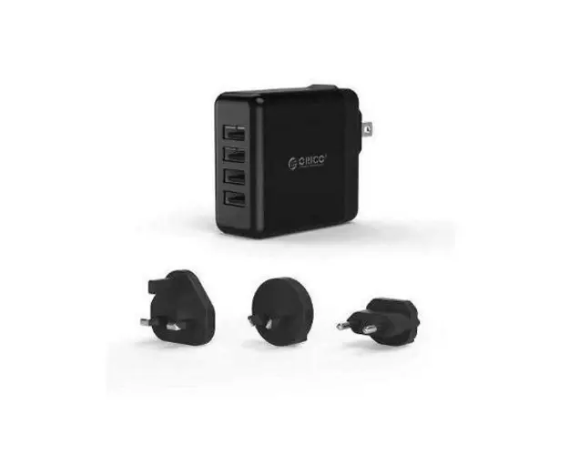 Incarcator Retea Orico DSP-4U, 4 port-uri USB, priza universala (Negru)