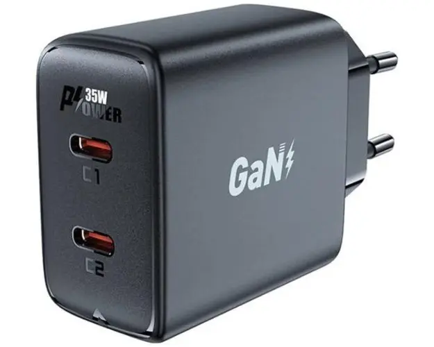 Incarcator Retea Acefast A49, 35 W, 3 A, 2 USB-C (Negru)