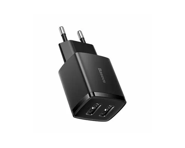Incarcator retea Baseus Compact, 10.5W, 2x USB-A Negru