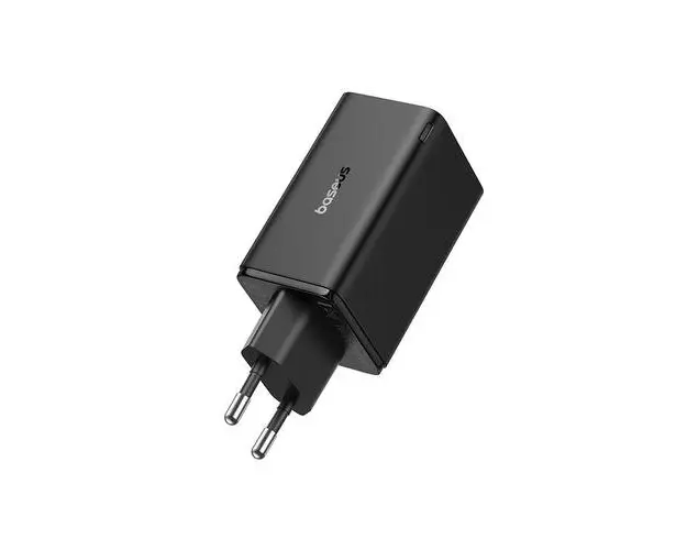 Incarcator retea Baseus GaN6 Pro, 65W, 2x USB si 2x USB-C, Fast Charge, Cablu USB-C la USB-C inclus (Negru)