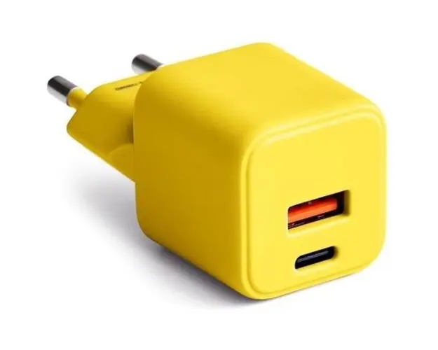 Incarcator Retea Colorum CLS30-AC-05, 30W, 3A, 1 x USB-A - 1 x USB-C (Galben)