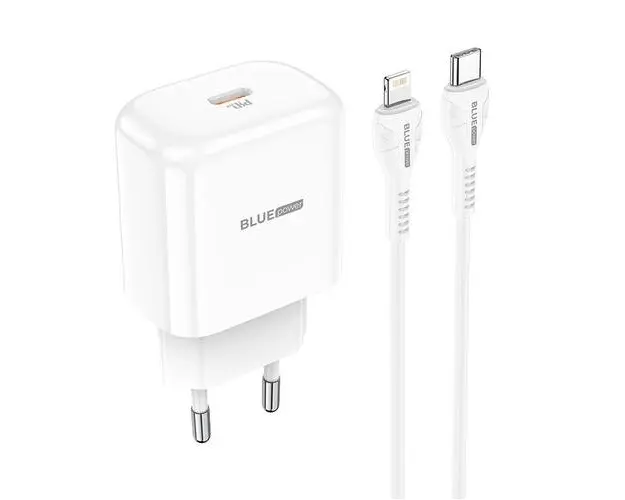 Incarcator Retea Cu Cablu Lightning BLUE Power BBN3, Quick Charge, 20W, 1 X USB Tip-C (Negru)