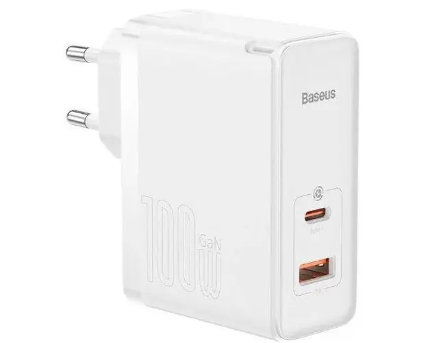 Incarcator Retea Baseus GaN5 Pro CCGP090202, Quick Charge, 100W, cablu 1m, 1 X USB - 1 X USB Type-C (Alb)