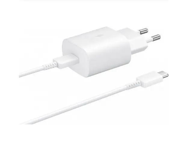 Incarcator Retea cu Cablu USB-C Samsung EP-TA800W + DA705BWE, 25W, 3A, 1 x USB-C, GP-PTU021SOAWQ, Bulk (Alb)