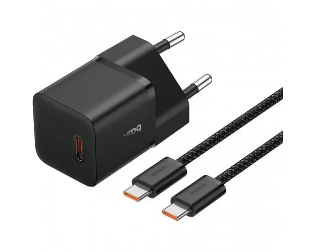 Incarcator Retea Cu Cablu USB-C Baseus GaN5 P10110900113-00, 20W, 3A, 1 x USB-C (Negru)