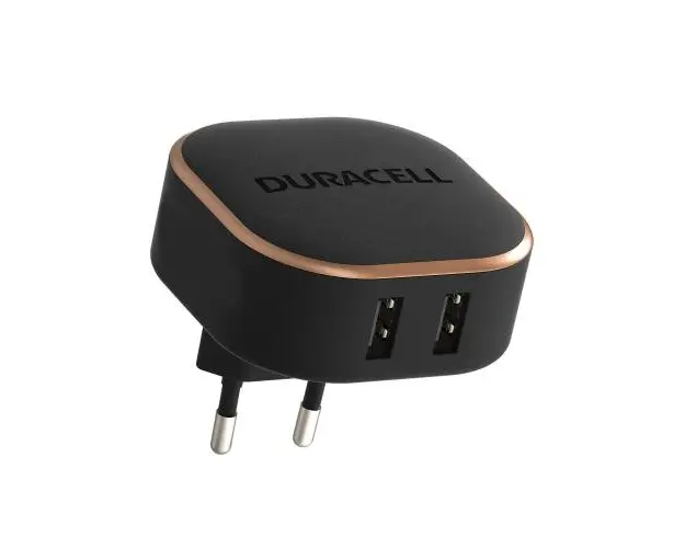 Incarcator retea Duracell DRACUSB16-EU, 24W, 2 x USB-A, 4.8A (Negru)