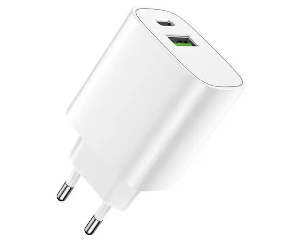 Incarcator Retea Forever LS-04, 20 W, 3 A, USB-A, USB-C (Alb)