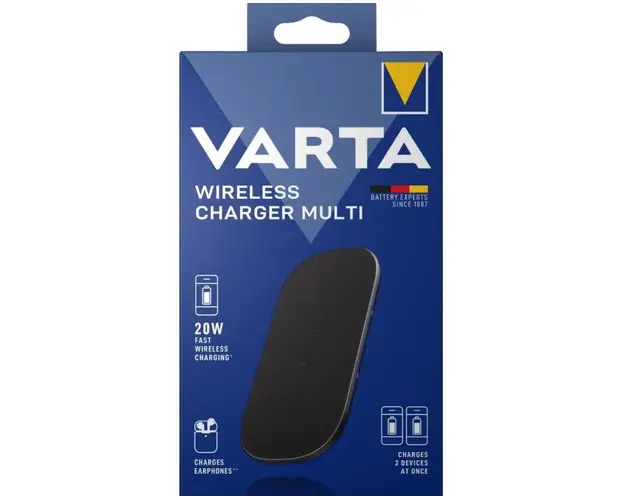 Incarcator Wireless Varta Charger Multi, Quick Charge, 20W, (Negru)