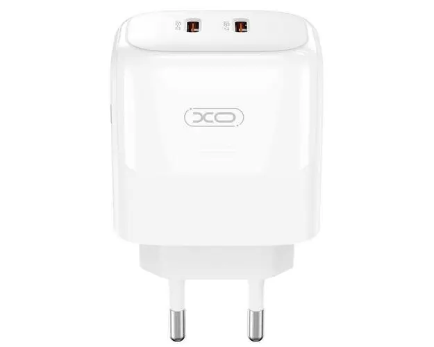 Incarcator Retea XO Design L140, 35W, 3A, 2 x USB-C, Alb