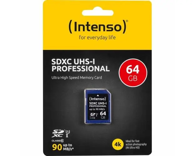Card de memorie Intenso INT3431490, 64GB, SDXC, Clasa 10, UHS-I U1