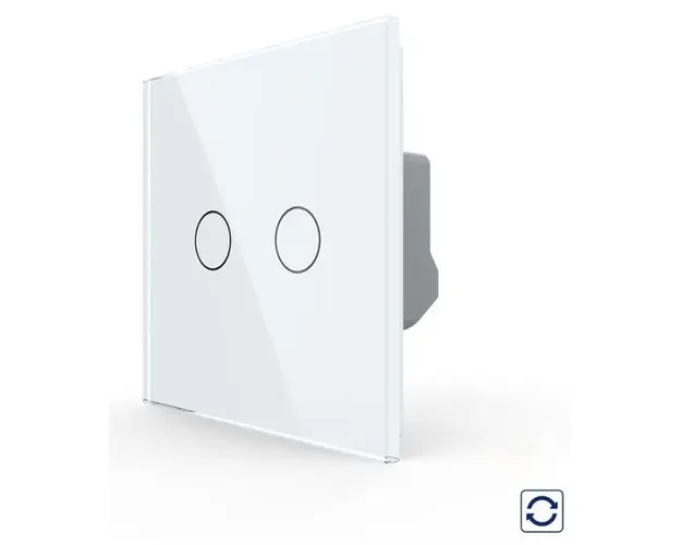 Intrerupator Dublu cu Revenire / Reset cu Touch LIVOLO - Serie Noua (Alb)