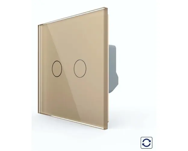 Intrerupator Dublu cu Revenire / Reset cu Touch LIVOLO - Serie Noua (Auriu)