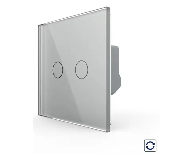 Intrerupator Dublu cu Revenire / Reset cu Touch LIVOLO - Serie Noua (Gri)