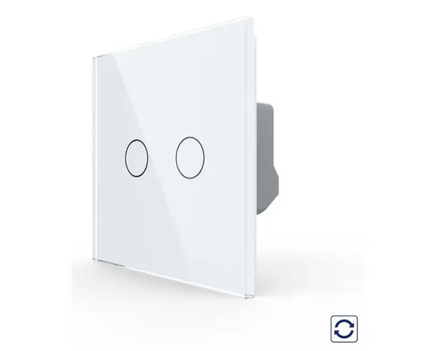 Intrerupator Dublu cu Revenire, Contact Uscat cu Touch LIVOLO - Serie Noua (Alb)