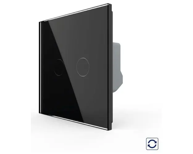 Intrerupator Dublu cu Revenire, Contact Uscat cu Touch LIVOLO - Serie Noua (Negru)