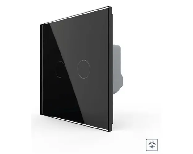 Intrerupator Dublu cu Variator LIVOLO cu Touch Din Sticla - Serie Noua (Negru)