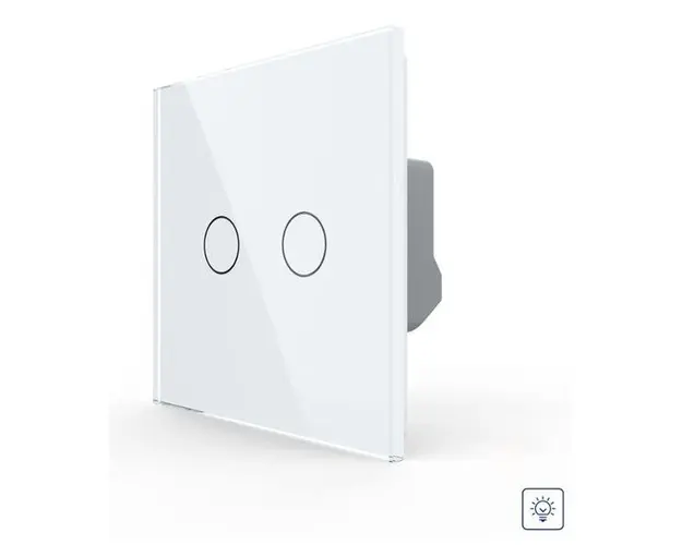 Intrerupator Dublu cu Variator LIVOLO cu Touch Din Sticla - Serie Noua (Alb)