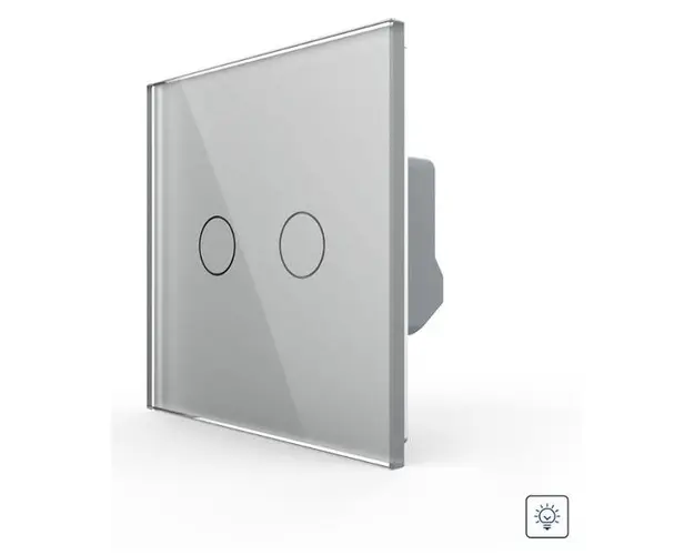 Intrerupator Dublu cu Variator LIVOLO cu Touch Din Sticla - Serie Noua (Gri)