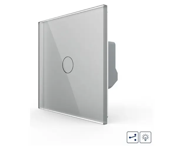 Intrerupator Simplu Cap Scara, Dimmer cu Touch LIVOLO - Serie Noua (Gri)